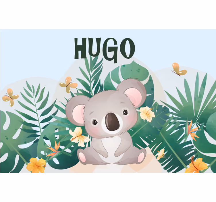 Rollo fenster kinderzimmer süßer koala junge mit namen - TenStickers