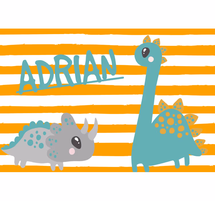 Rollo fenster kinderzimmer dinosaurier blau orange - TenStickers
