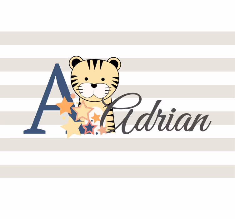 Rollo fenster kinderzimmer mit niedlichem tiger namen - TenStickers