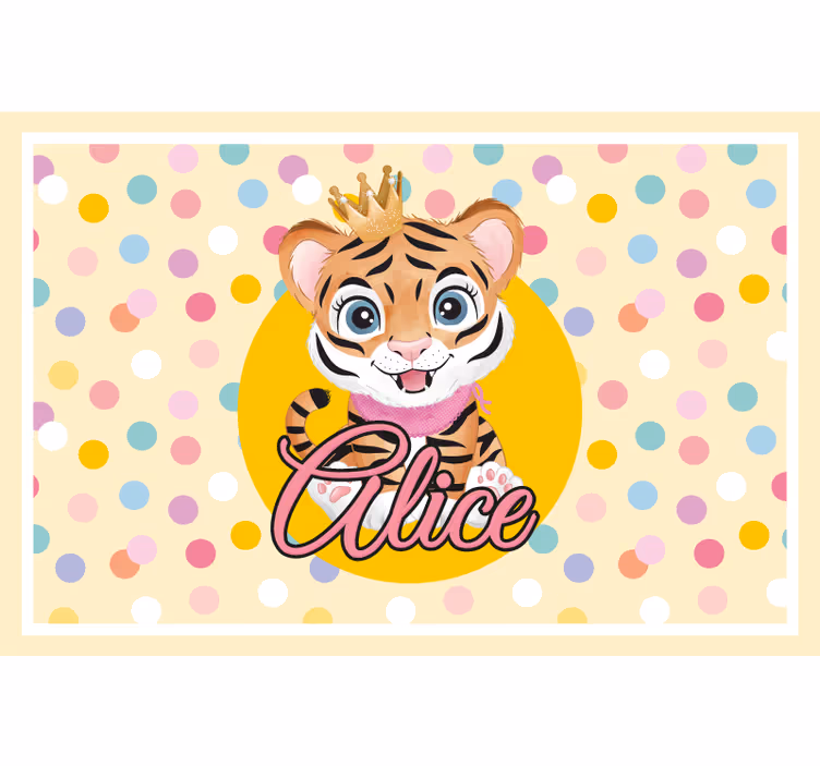 Rollo fenster kinderzimmer süßer tiger mit namen - TenStickers