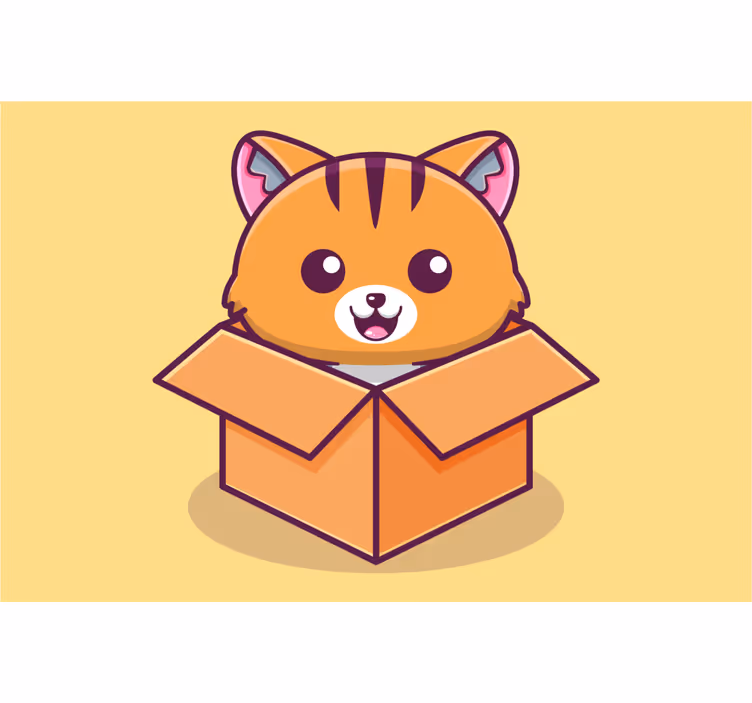 Rollo fenster kinderzimmer katze in box - TenStickers