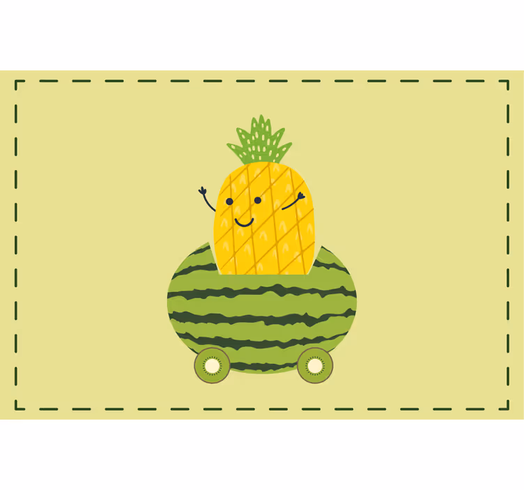 Rollo fenster kinderzimmer lustiger ananas auto-design - TenStickers