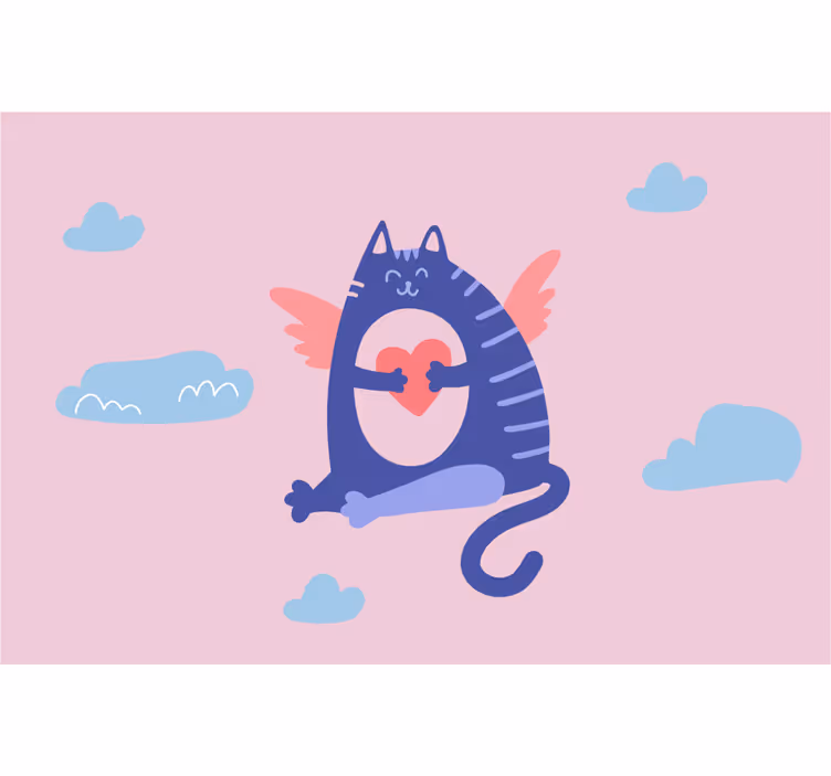 Rollo fenster kinderzimmer mit süßer fliegender katze - TenStickers
