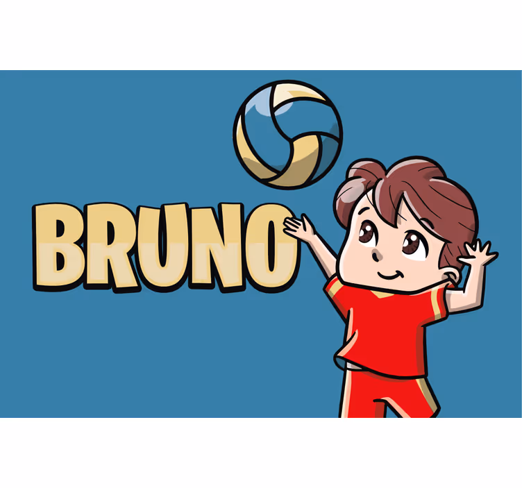 Rollo fenster kinderzimmer volleyballspieler mit name - TenStickers