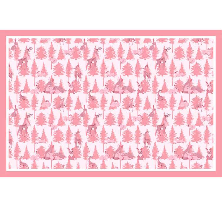 Rollo fenster kinderzimmer mit schönen pinken rentieren - TenStickers
