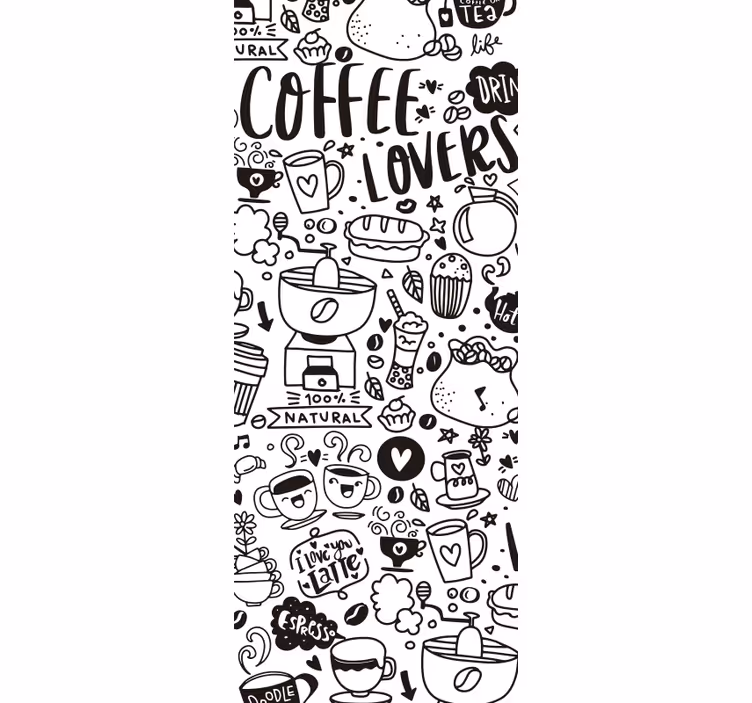 Küchenfenster rollo mit durchsichtigen kaffeemotiven - TenStickers