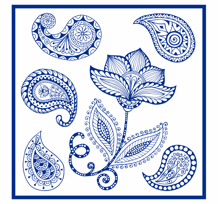 Küchenfenster rollo mit paisleymuster und blumen - TenStickers