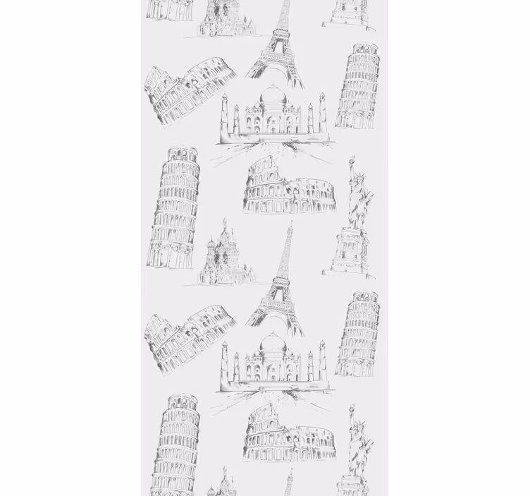 Küchenfenster rollo mit berühmten monumenten muster - TenStickers