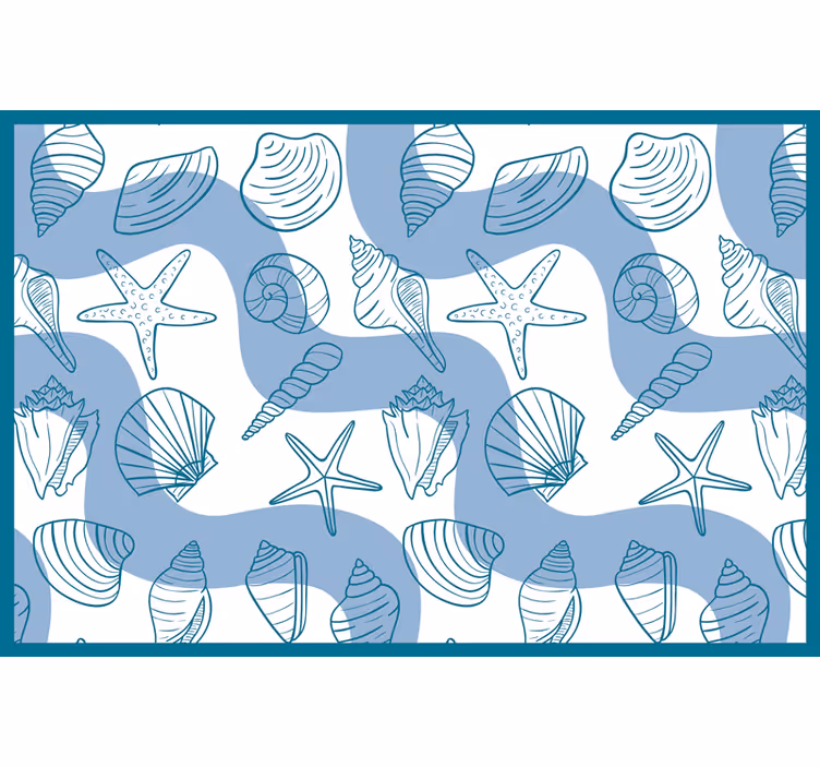 Rollo fenster blau muschelmuster - TenStickers