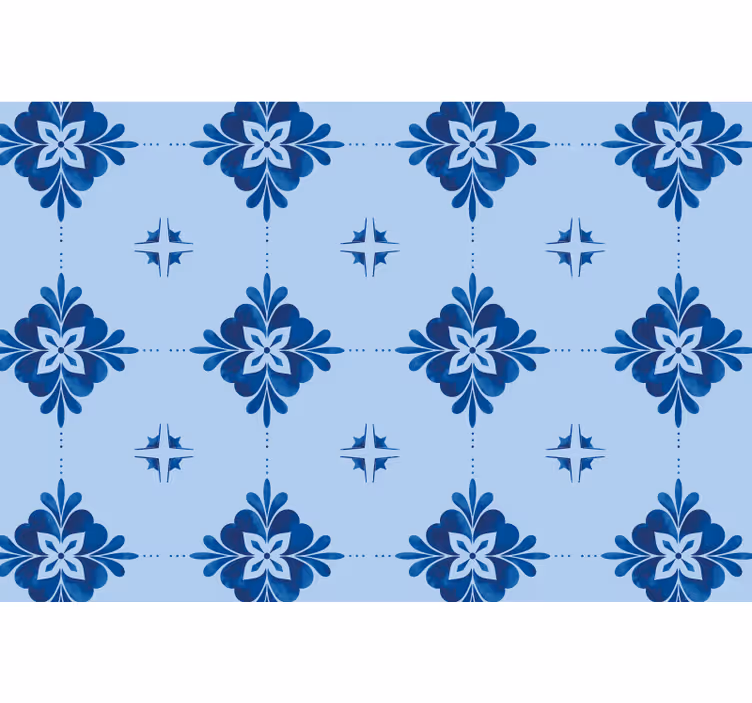 Rollo fenster blau mit blauen wirbel fliesen - TenStickers