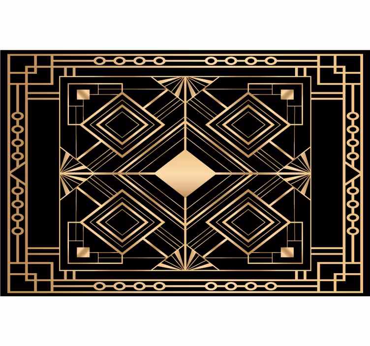 Rollo fenster schwarz modernes kunstmuster schwarz gold - TenStickers