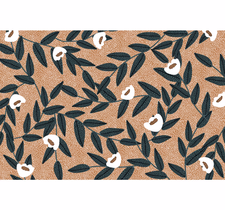 Rollo fenster beige blüten und blätter - TenStickers