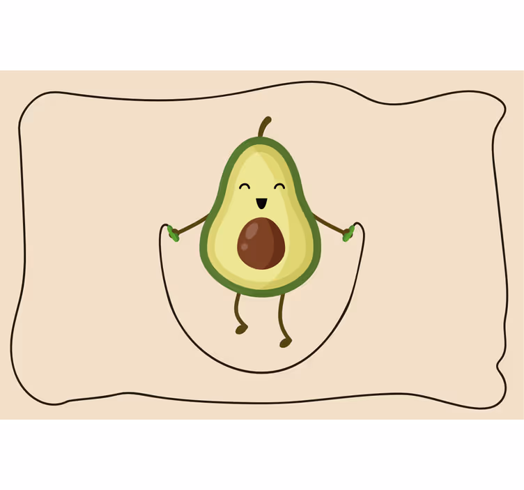 Rollo fenster beige lustiger avocado auf dem springseil - TenStickers
