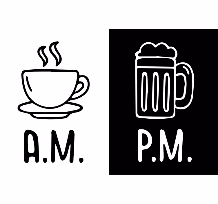 Rollo fenster schwarz für morgenkaffee und abendbier - TenStickers