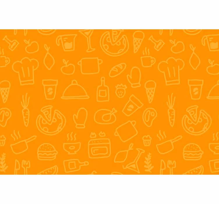 Rollo fenster orange mit besteckmotiv auf orange hintergrund - TenStickers