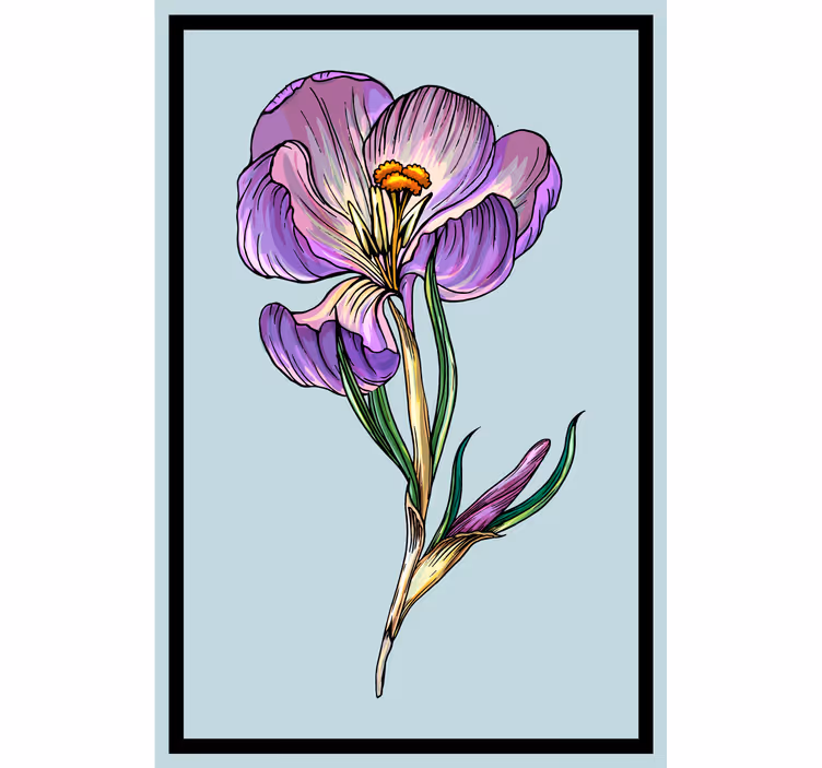 Rollo wohnzimmer mit süßem blauen krokus-muster - TenStickers
