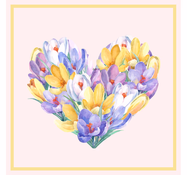 Rollo wohnzimmer mit herzdesign krokusblüten - TenStickers