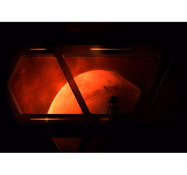 Rollo fenster schlafzimmer blick von mars - TenStickers