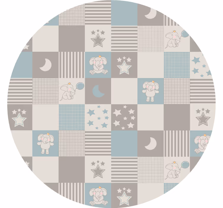 Rollo fenster schlafzimmer mit blauen elefantenfliesen - TenStickers