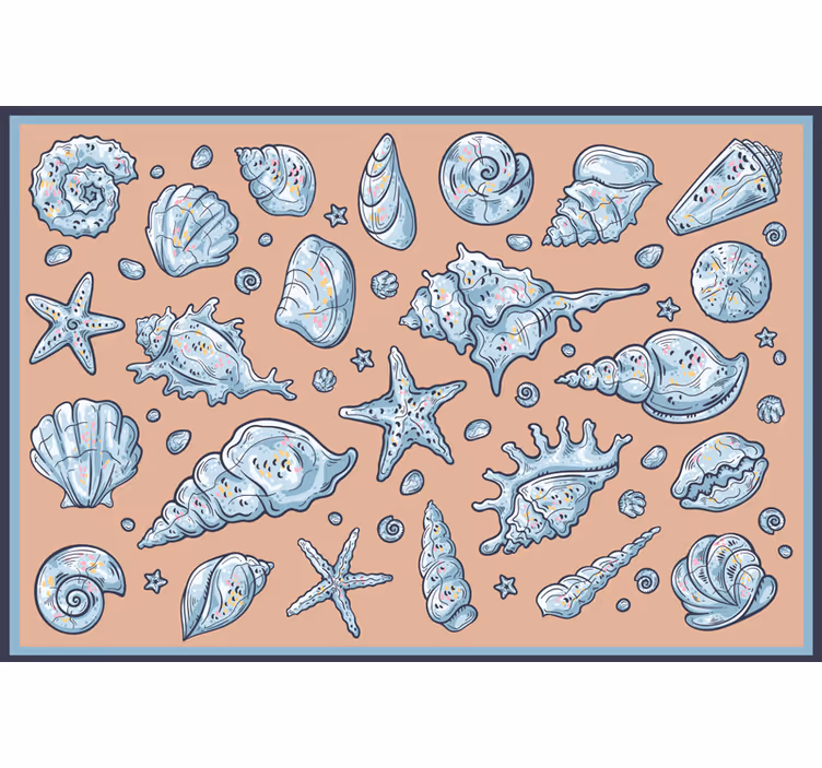 Rollo fenster schlafzimmer muschelmuster zeichnungen - TenStickers