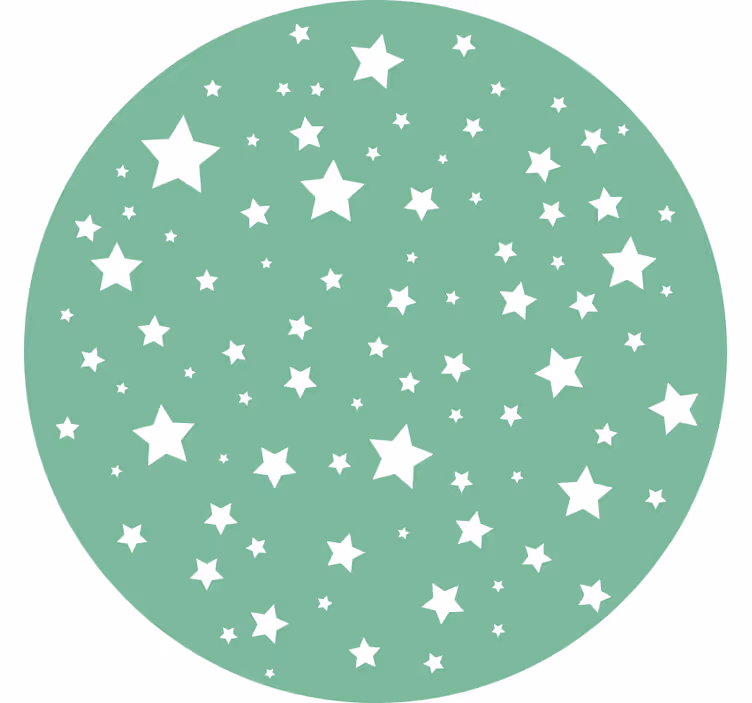 Rollo fenster kinderzimmer grüne sterne rund - TenStickers