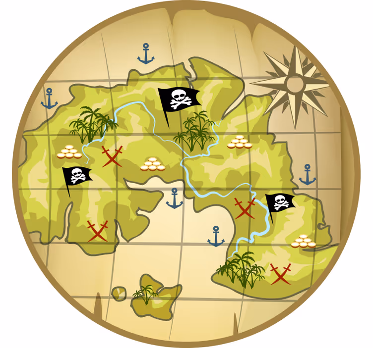 Rollo fenster kinderzimmer piratenschatzkarte - TenStickers