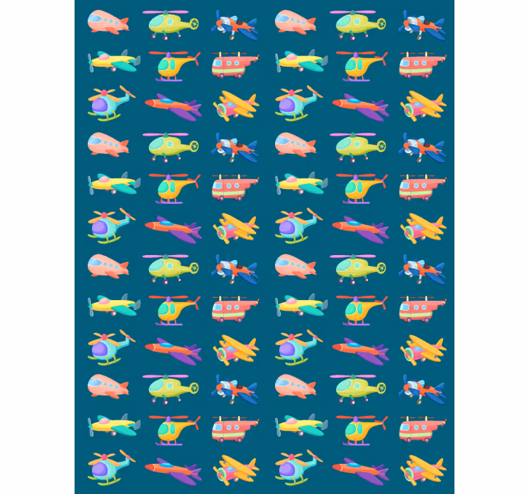 Rollo fenster kinderzimmer bunte flugzeuge und luftfahrzeuge - TenStickers