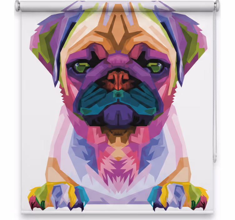 Rollo fenster kinderzimmer geometrische tiere süßer hund - TenStickers