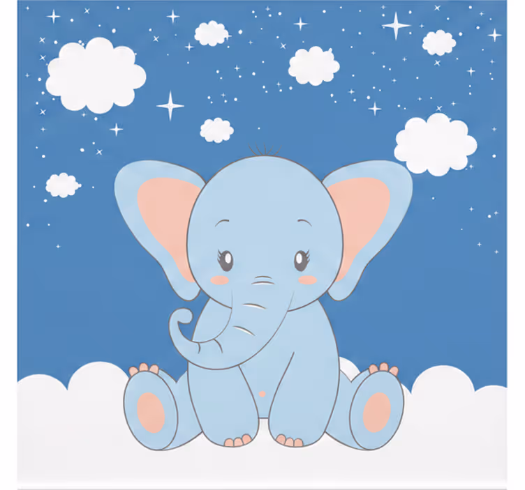 Rollo fenster kinderzimmer niedlicher blauer elefant - TenStickers