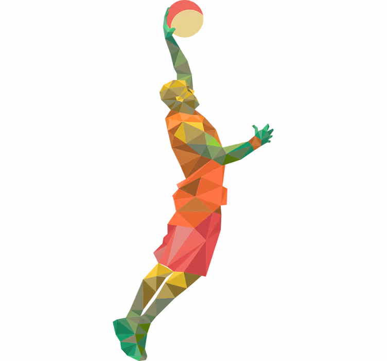 Rollo fenster jugendzimmer geometrischer basketball spieler - TenStickers