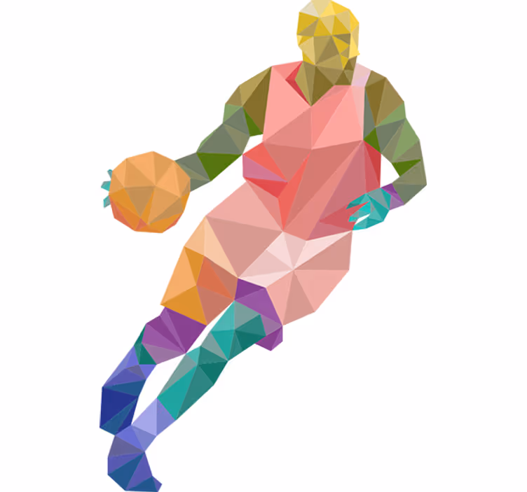 Rollo fenster jugendzimmer origami basketball wanddeko - TenStickers