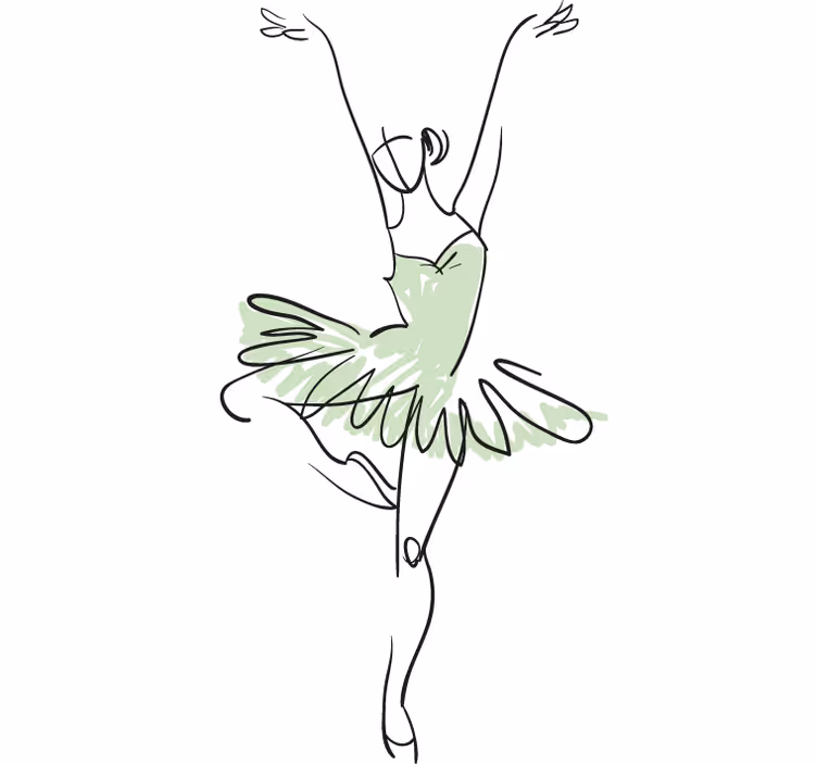 Rollo fenster jugendzimmer ballerina wandtattoo - TenStickers