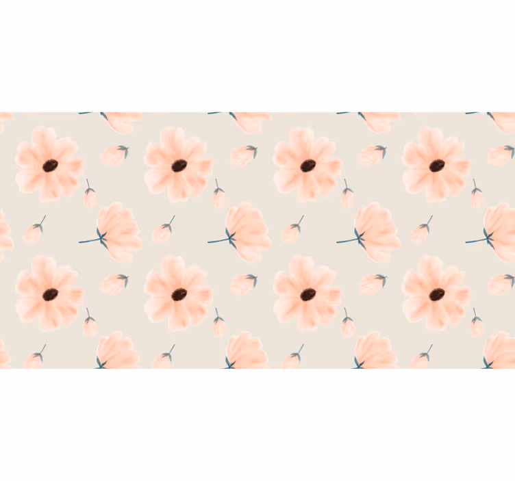 Rollo fenster beige große blumen aquarellmuster - TenStickers
