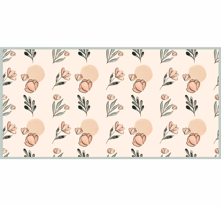 Rollo fenster beige mit modernen pastellblumen aquarell - TenStickers