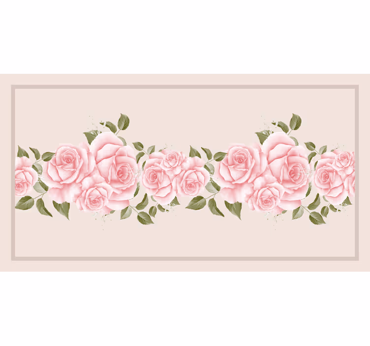 Rollo fenster beige mit vintage rosa rosenmuster - TenStickers