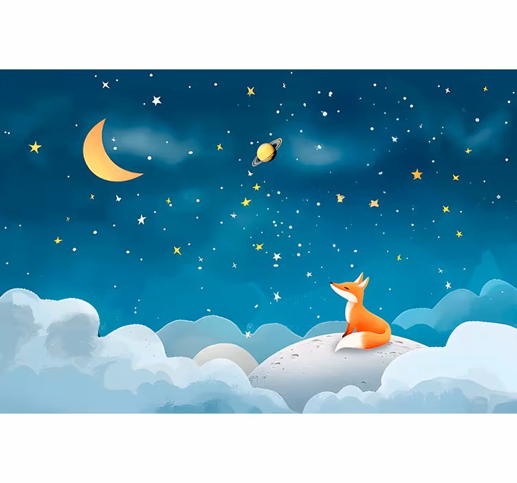 Rollo fenster baby fuchs am himmel - TenStickers