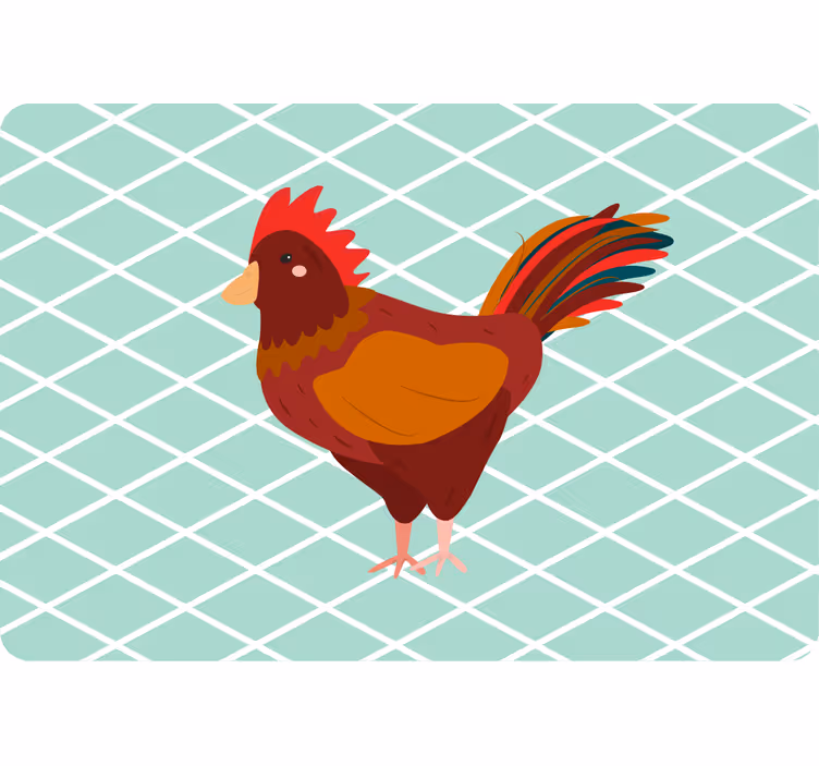 Rollo fenster tiere rotes huhn seitliche ansicht - TenStickers