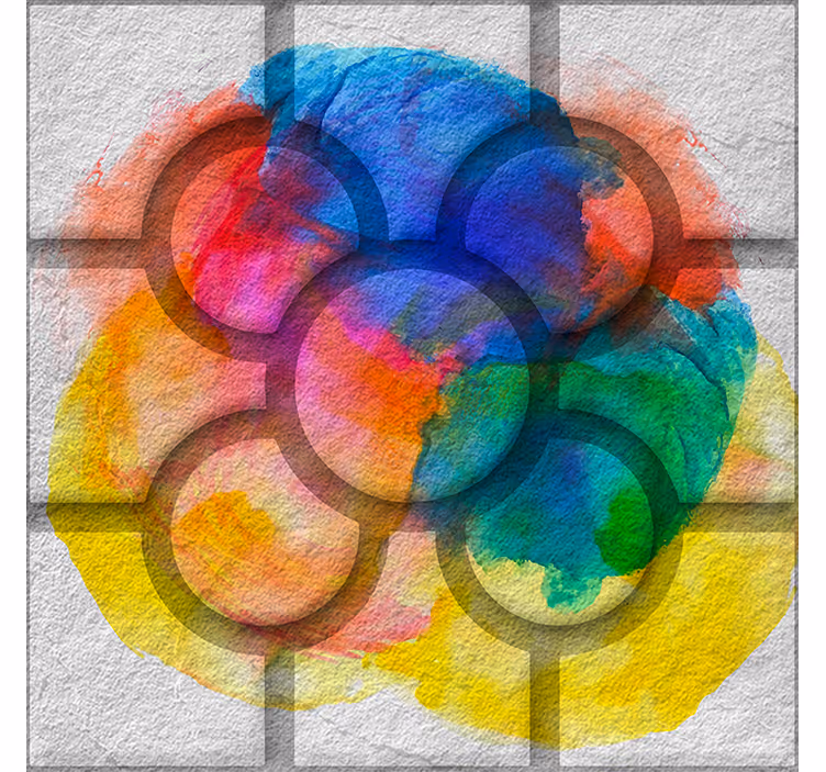 Rollo fenster vintagedesign mit bunten bilbao-fliesen - TenStickers