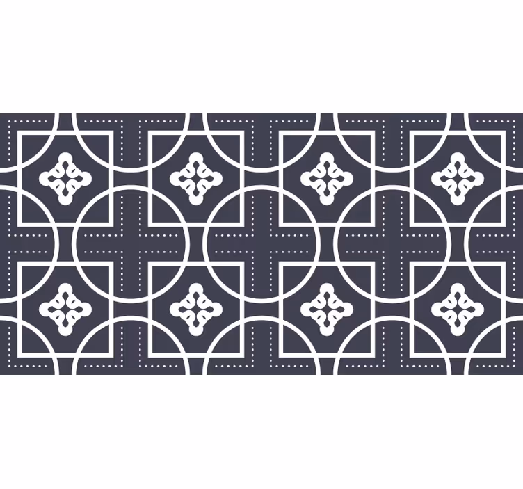 Rollo fenster schwarz mit geometrischem fliesenmuster - TenStickers