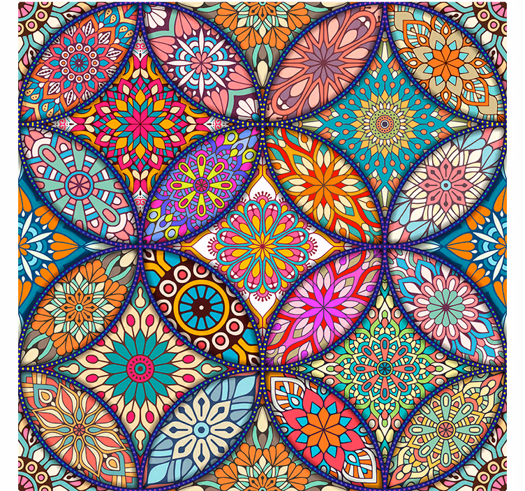 Rollo fenster badezimmer bunte mandalas - TenStickers