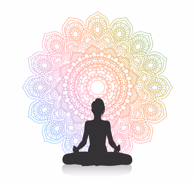 Rollo fenster badezimmer mit regenbogen yoga mandala - TenStickers