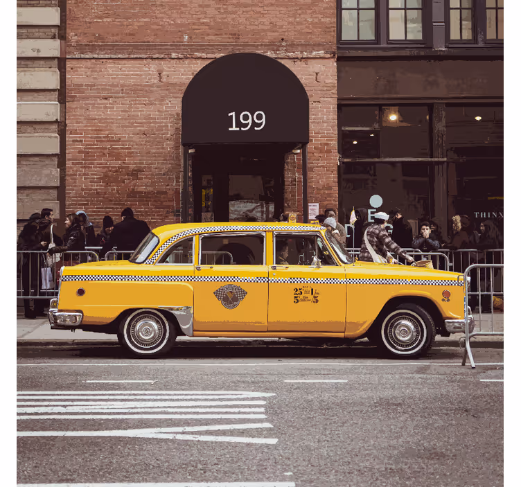 Rollo fenster home office mit illustration gelber taxis - TenStickers