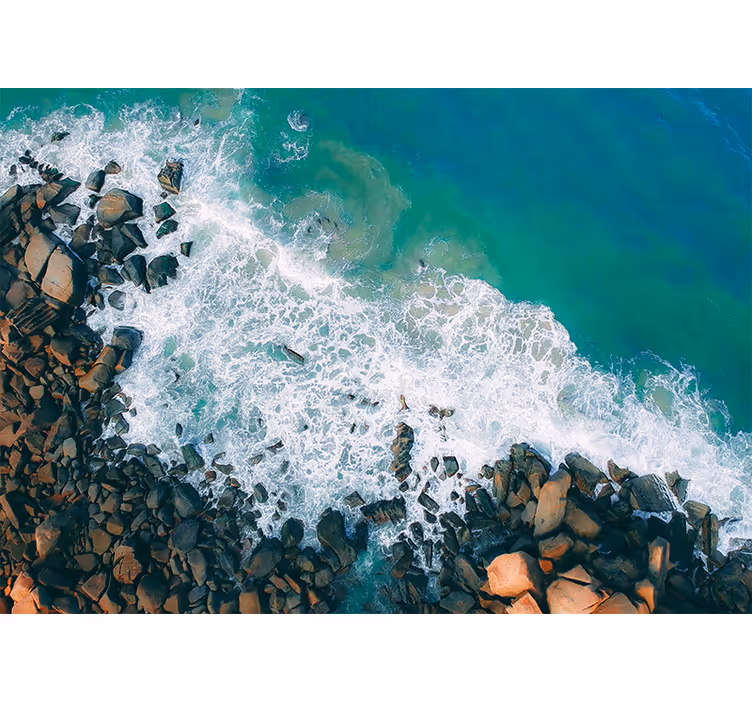 Rollo fenster home office felsenlandschaft am meer - TenStickers