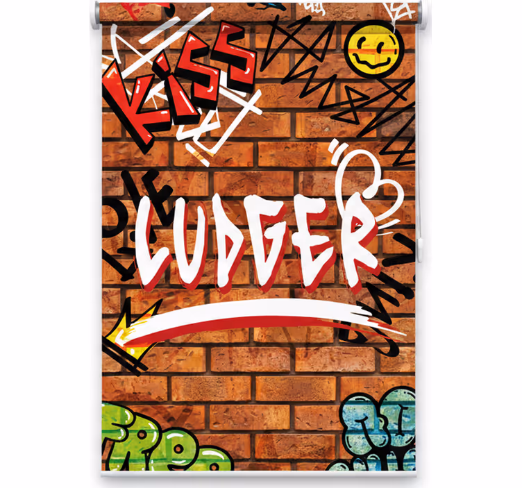 Rollo fenster jugendzimmer graffiti auf ziegeln - TenStickers