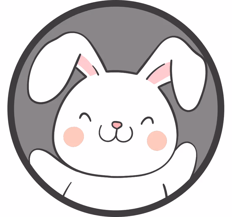 Rollo fenster spaß nordic graues kaninchen - TenStickers