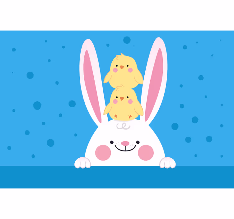 Rollo fenster spaß mit hase und hühnern - TenStickers