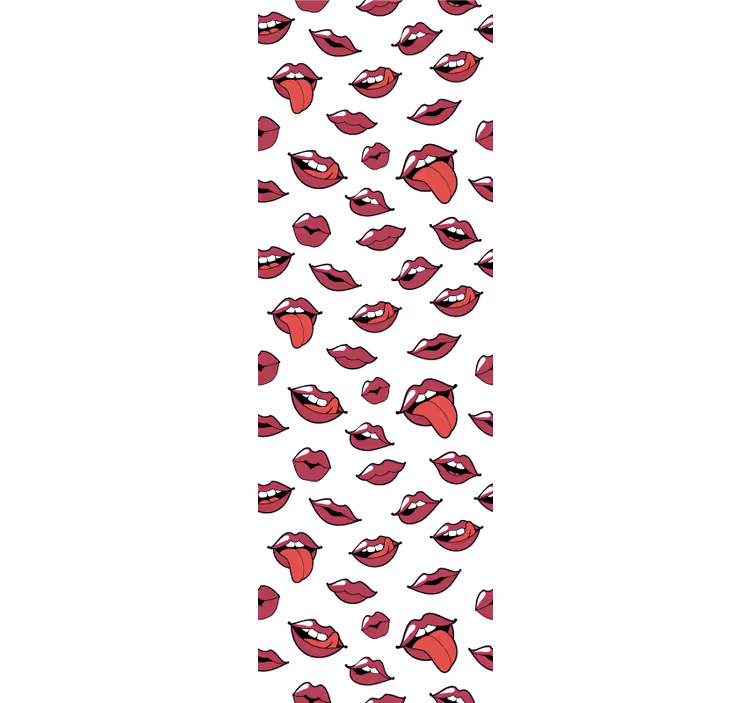 Rollo fenster jugendzimmer mit abstrakten lippen und zunge - TenStickers