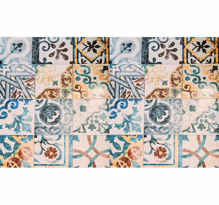 Rollo fenster rustikal mit retro mosaikmuster - TenStickers