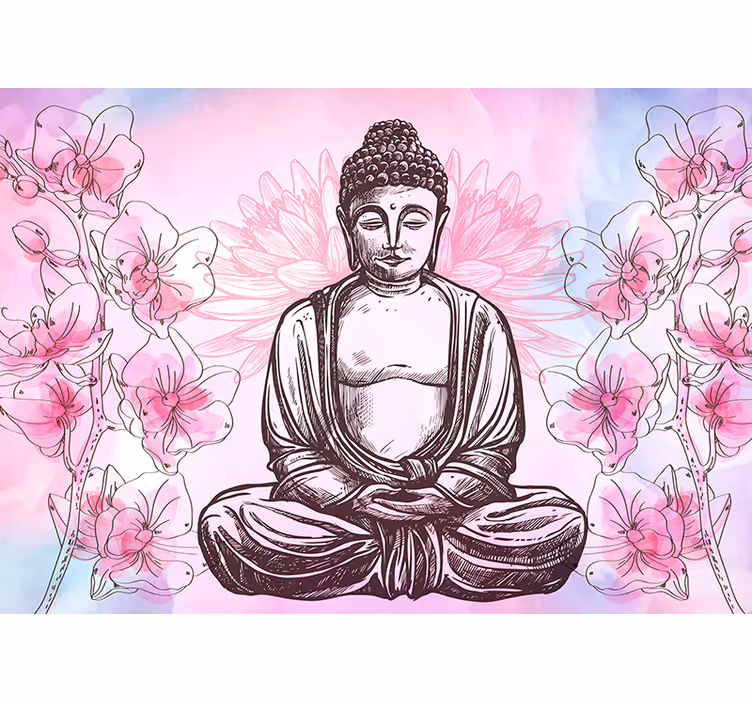 Rollo fenster zen buddha blumenharmonie - TenStickers