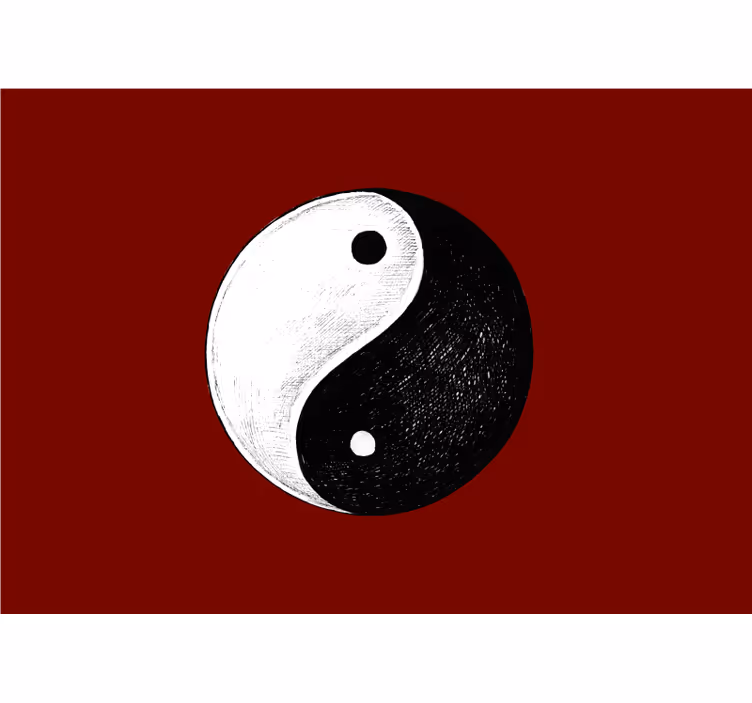 Rollo fenster zen wandtapete schlafzimmer yin yang rot - TenStickers